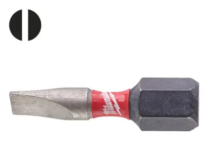 Šroubovací bit 1/4 Milwaukee Shockwave Plochý 0,6x4,5 x 25 mm - 2 ks (MI4932430901)